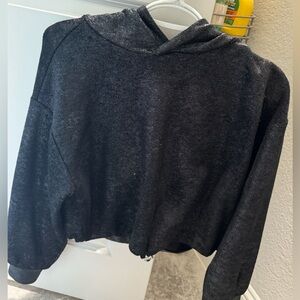 Anthropologie metallic sparkly black hoodie
